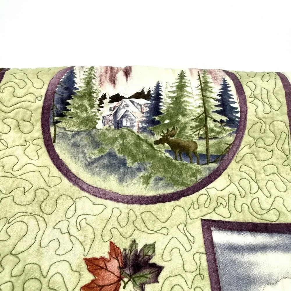 Handmade Lap (Crib) Quilt 51” X 32” Outdoor Themed Farmhouse Cottagecore Cabin